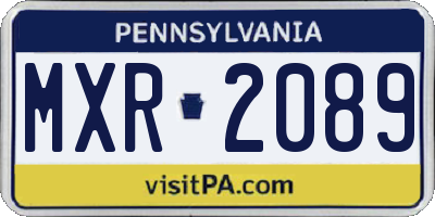 PA license plate MXR2089