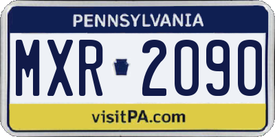 PA license plate MXR2090