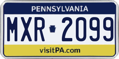 PA license plate MXR2099