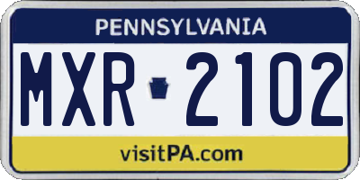 PA license plate MXR2102