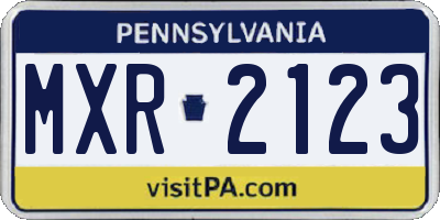 PA license plate MXR2123