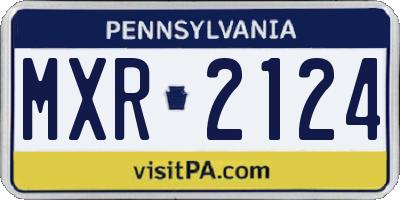 PA license plate MXR2124
