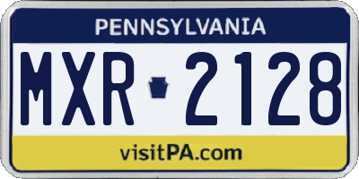 PA license plate MXR2128