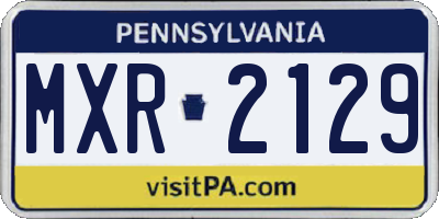 PA license plate MXR2129