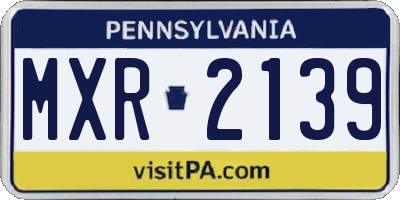 PA license plate MXR2139