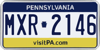 PA license plate MXR2146