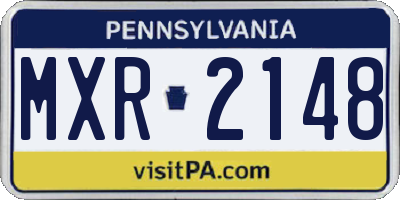 PA license plate MXR2148