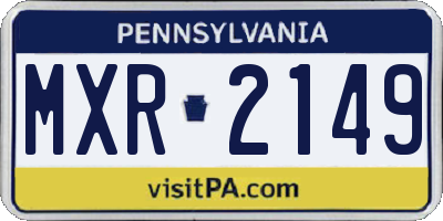 PA license plate MXR2149