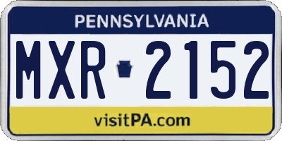 PA license plate MXR2152