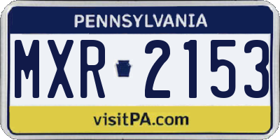 PA license plate MXR2153