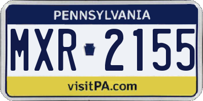 PA license plate MXR2155