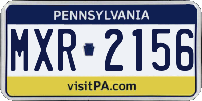 PA license plate MXR2156