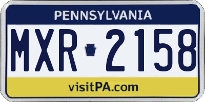 PA license plate MXR2158