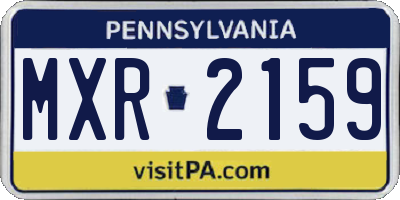 PA license plate MXR2159