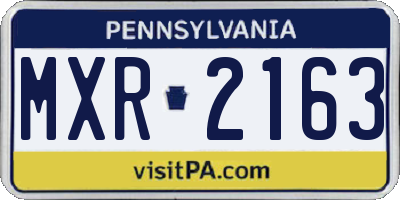 PA license plate MXR2163