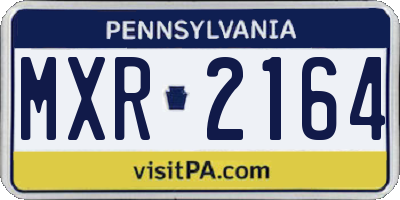 PA license plate MXR2164