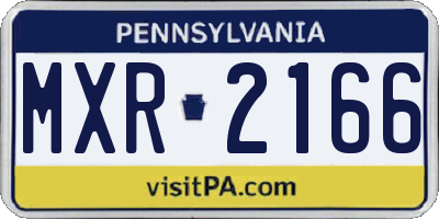 PA license plate MXR2166