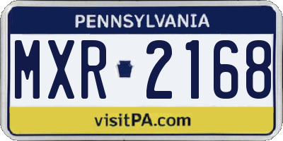 PA license plate MXR2168