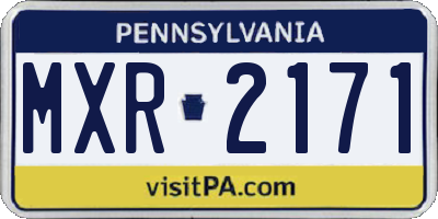 PA license plate MXR2171