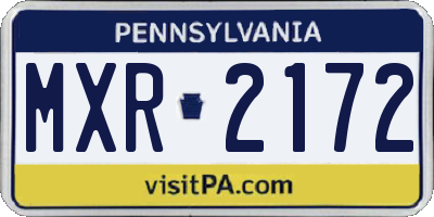 PA license plate MXR2172