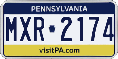PA license plate MXR2174