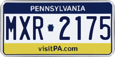 PA license plate MXR2175