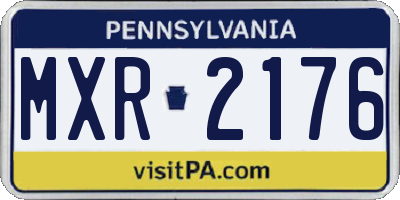 PA license plate MXR2176