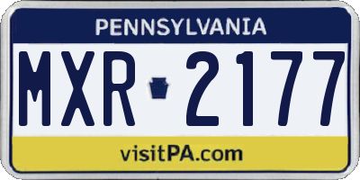 PA license plate MXR2177