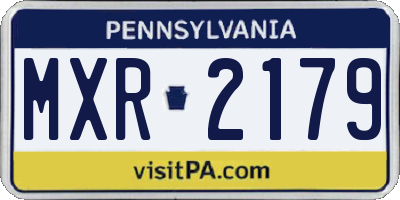 PA license plate MXR2179