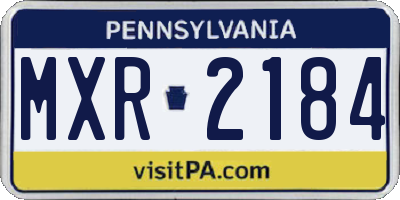 PA license plate MXR2184