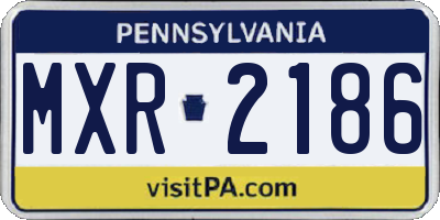 PA license plate MXR2186