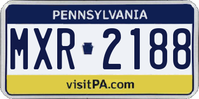 PA license plate MXR2188