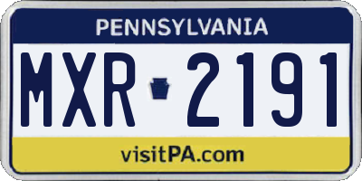 PA license plate MXR2191