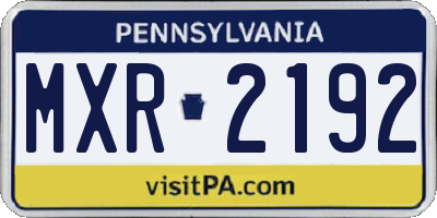 PA license plate MXR2192