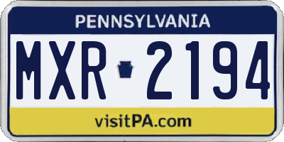 PA license plate MXR2194