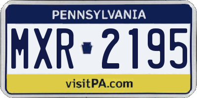 PA license plate MXR2195