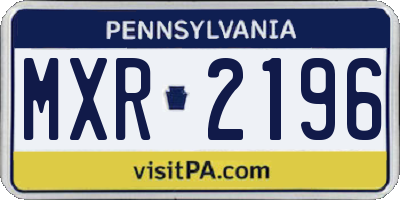 PA license plate MXR2196