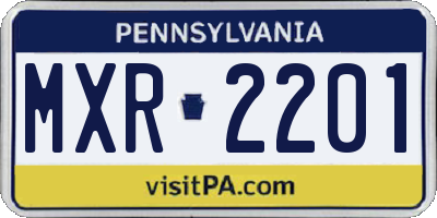 PA license plate MXR2201