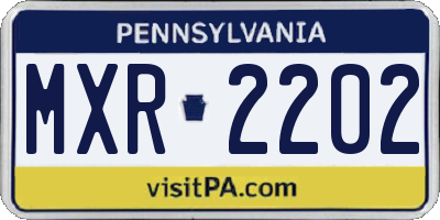 PA license plate MXR2202