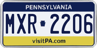 PA license plate MXR2206