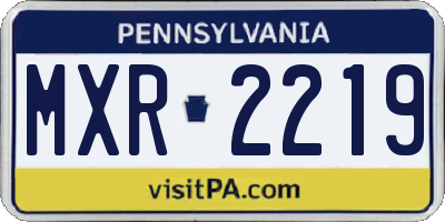 PA license plate MXR2219