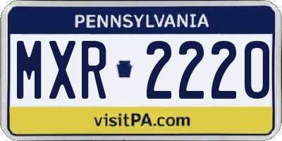 PA license plate MXR2220