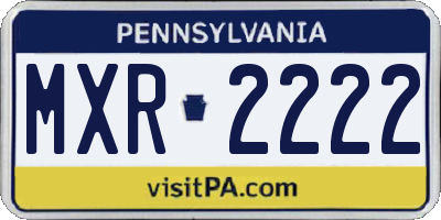 PA license plate MXR2222