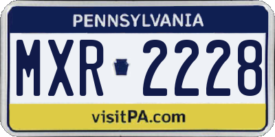 PA license plate MXR2228