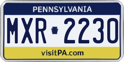 PA license plate MXR2230