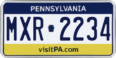 PA license plate MXR2234
