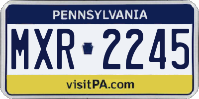 PA license plate MXR2245