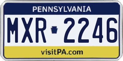 PA license plate MXR2246