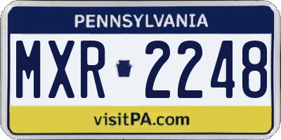 PA license plate MXR2248