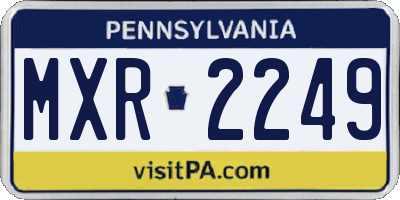 PA license plate MXR2249